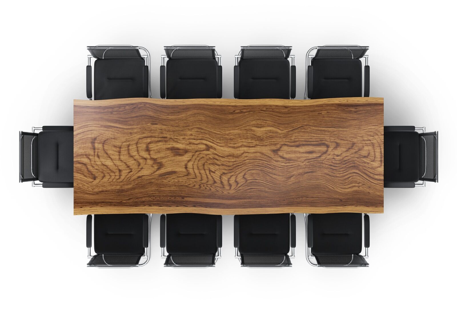 LINA280 Table de conférence en bois naturel + 8 chaises MARIE