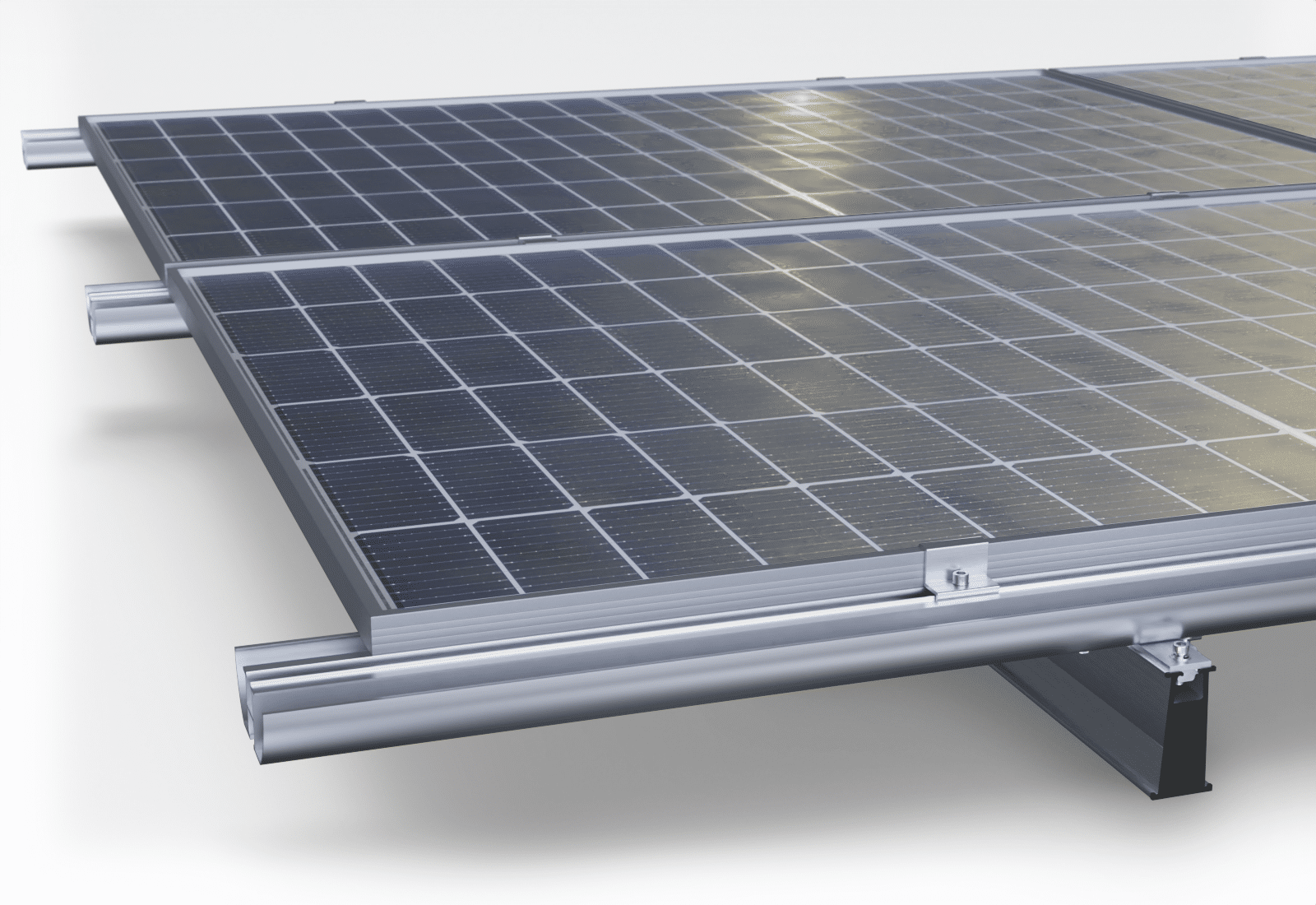 Structure d'abri solaire SPG5 avec 12 panneaux solaires et gouttière,  aluminium, Hauteur de passage 2.200 mm, SoloPort