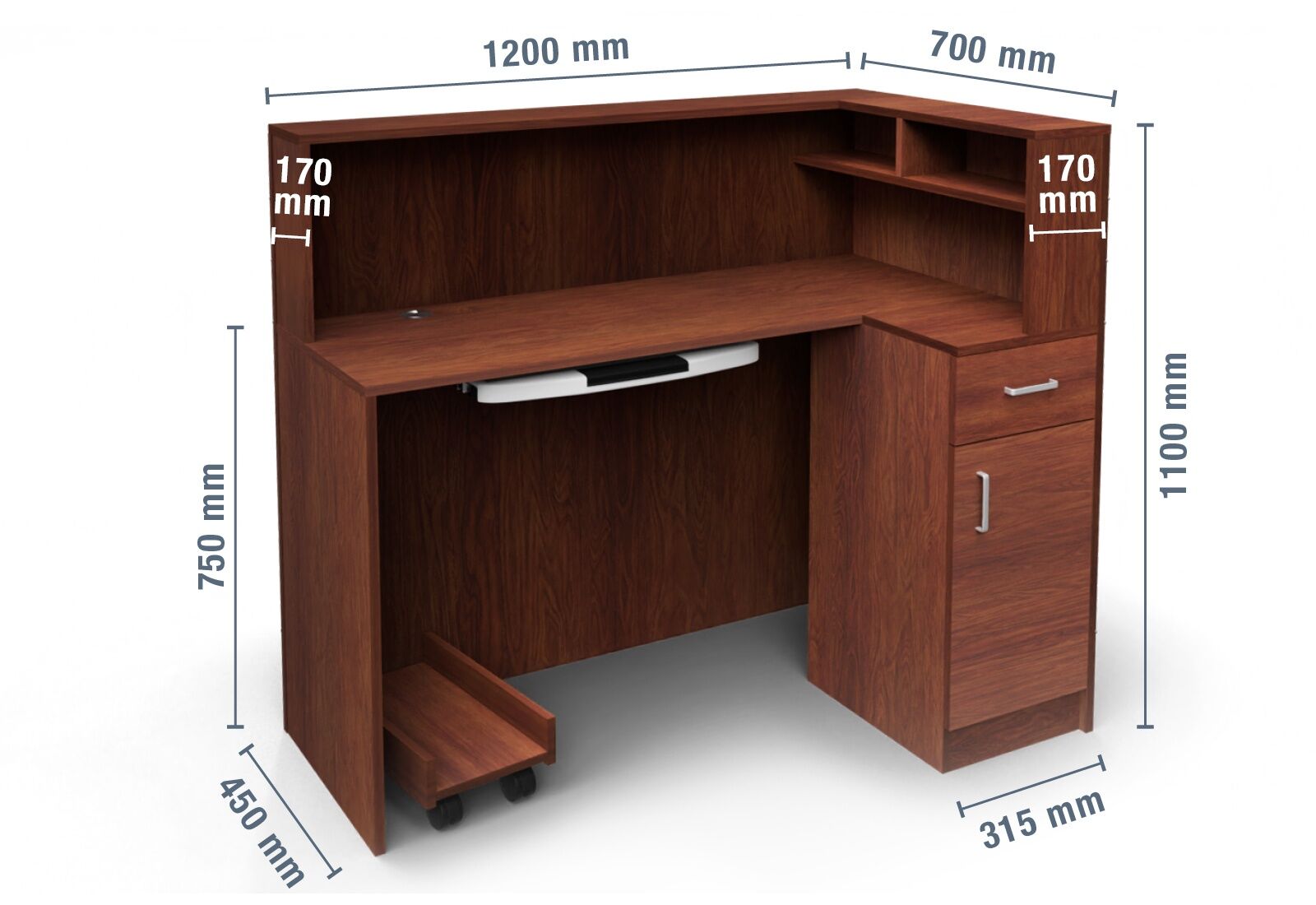 Stainless steel on sale reception desk