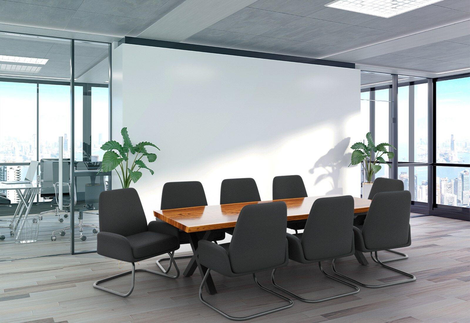 LINA280 conference table natural wood 8 MARIE chairs TOPREGAL