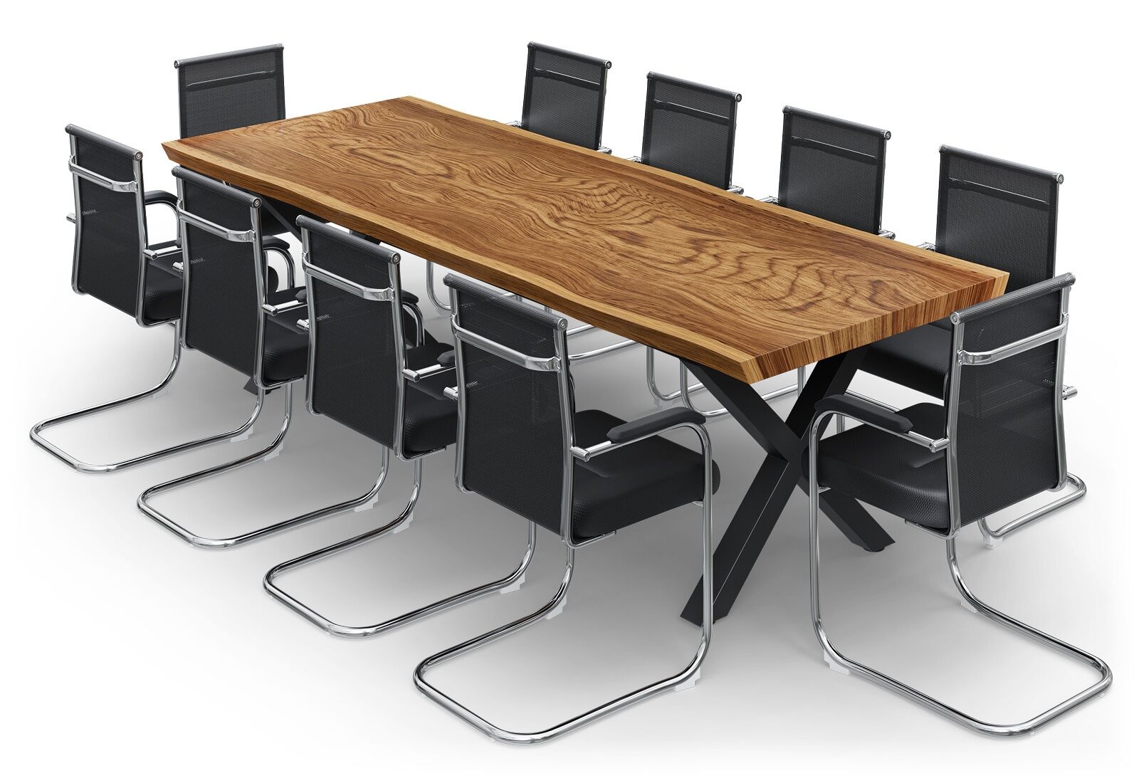LINA280 conference table natural wood 10 MARINA chairs