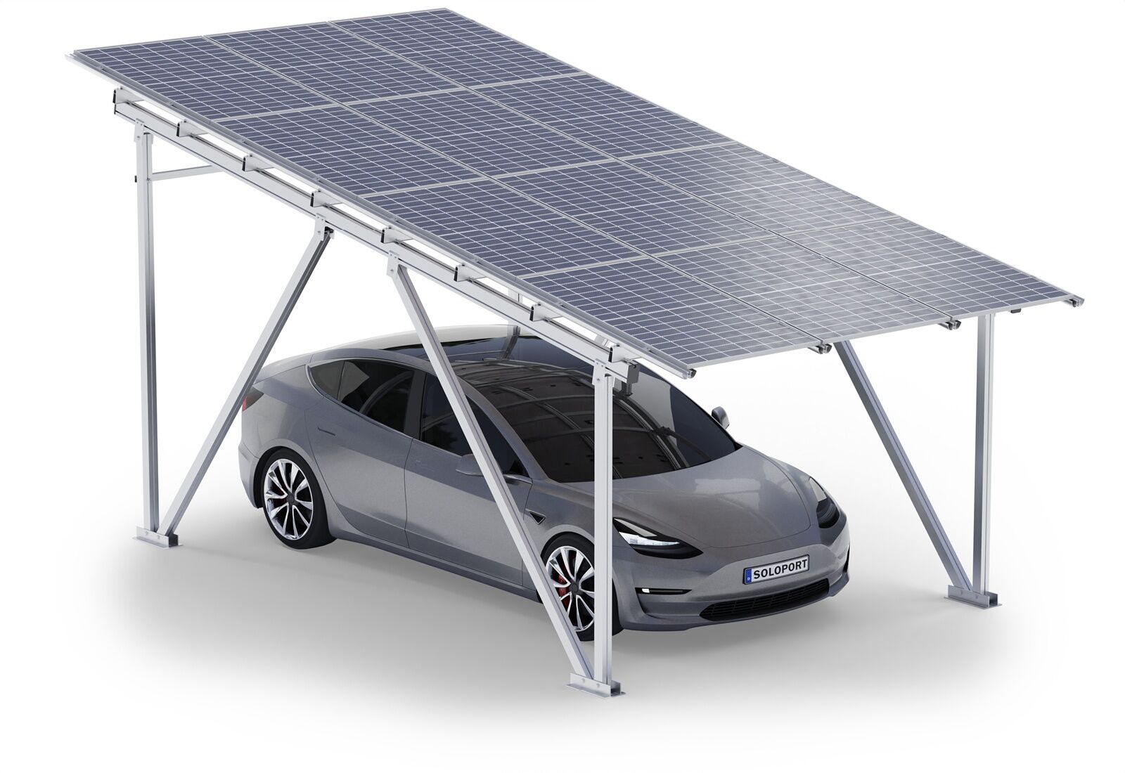 Châssis de carport pour les camping-cars SPG5-W avec 12 panneaux solaires,  aluminium, hauteur de passage 2.920 mm, SoloPort