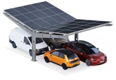 Châssis de carport solaire SPG5 avec 12 panneaux solaires, aluminium,  hauteur de passage 2.200 mm, SoloPort
