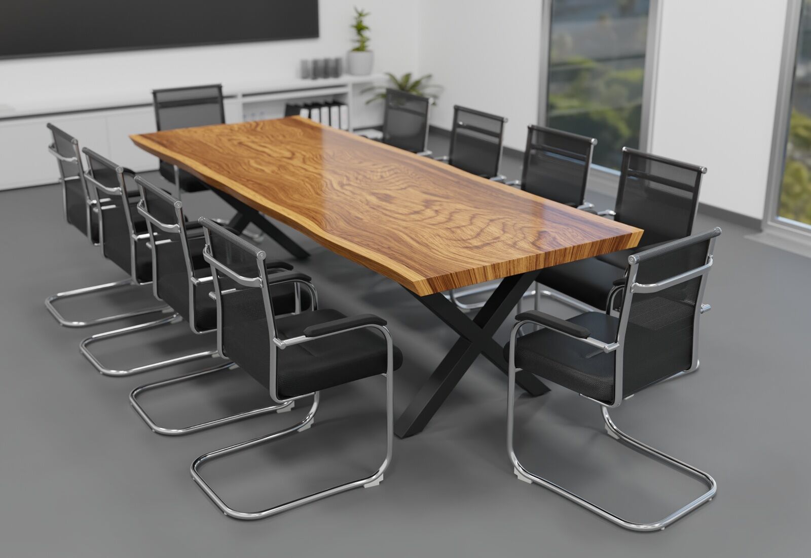 LINA280 conference table natural wood 10 MARINA chairs TOPREGAL