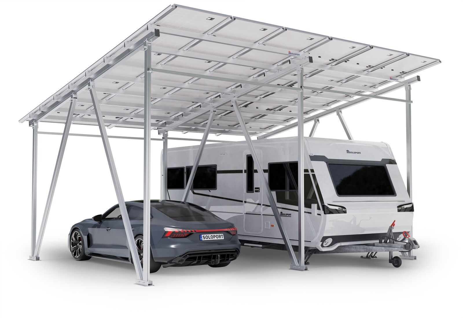 Châssis de carport pour les camping-cars SPG5-W avec 12 panneaux