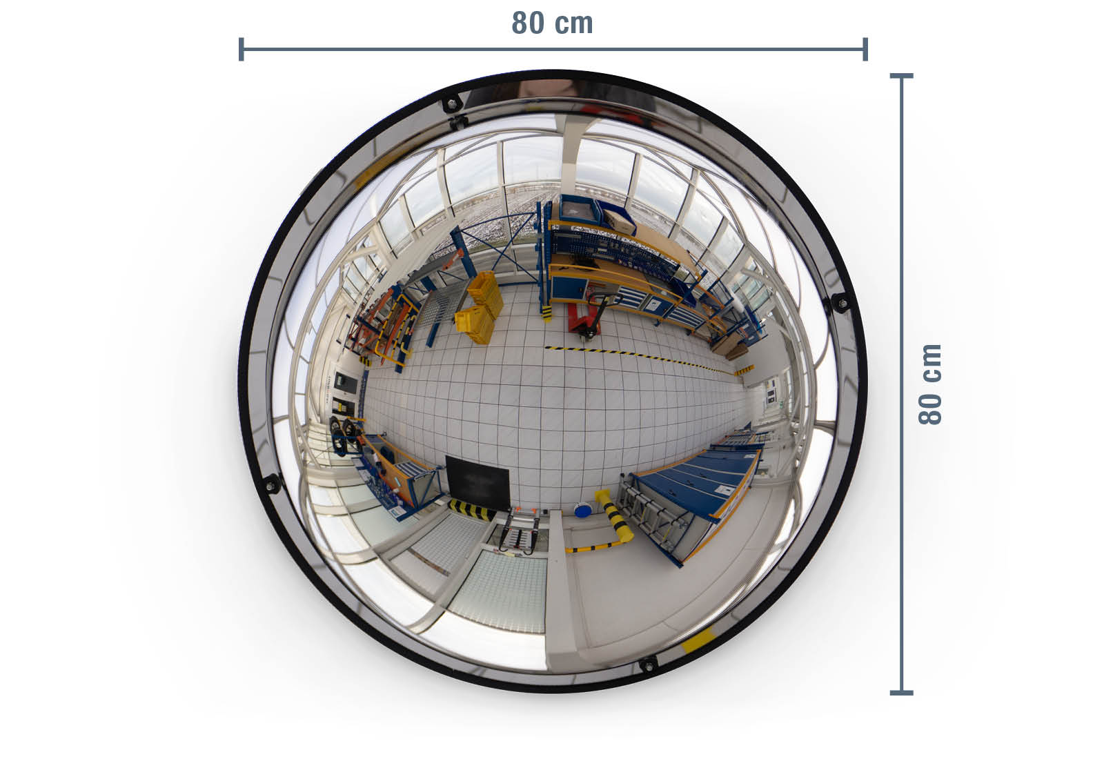 Miroir à 360°, avec kit de montage, diamètre de 800 mm