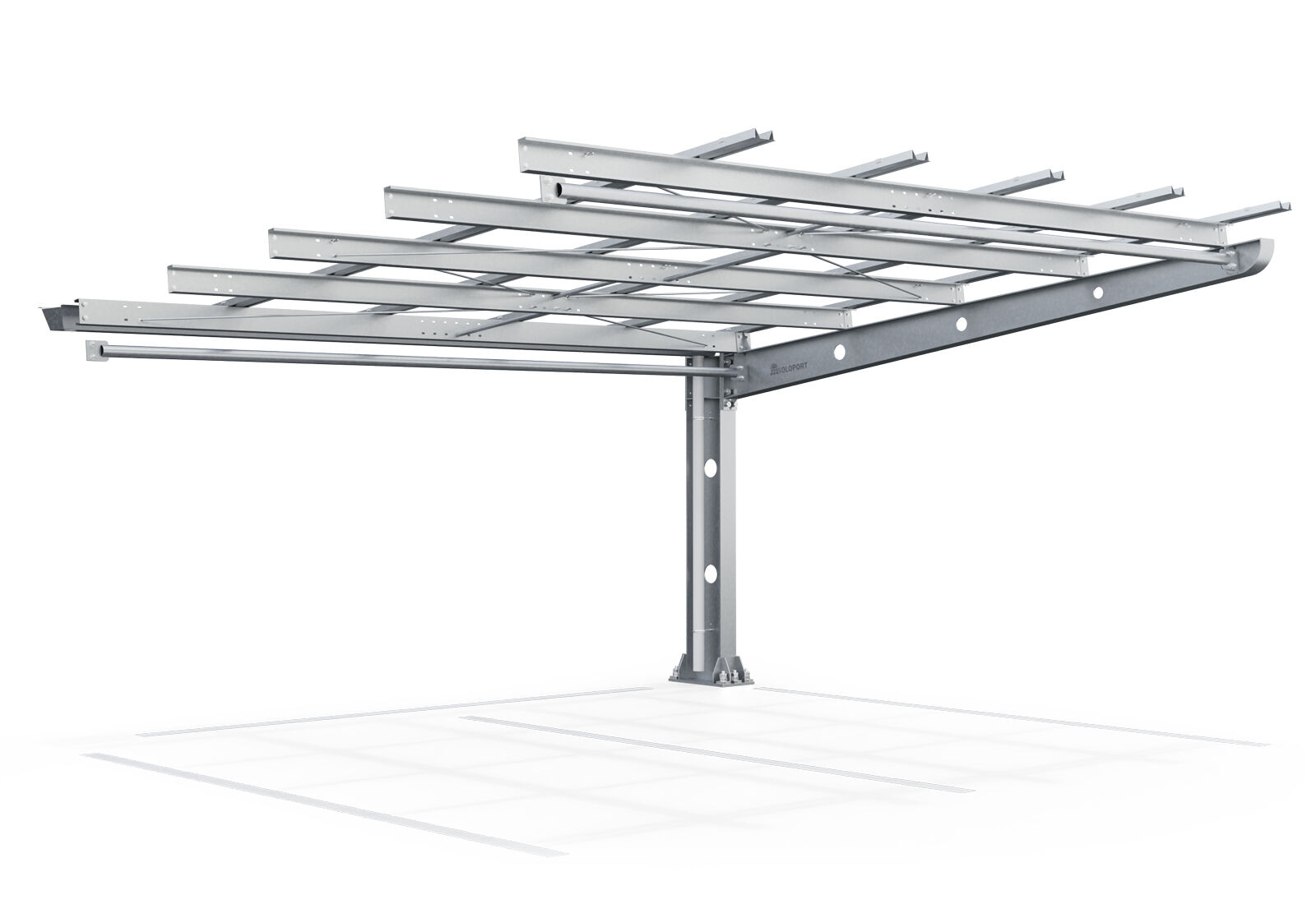 Car park canopy PP2-A-1, one-sided, extension field, SoloPort