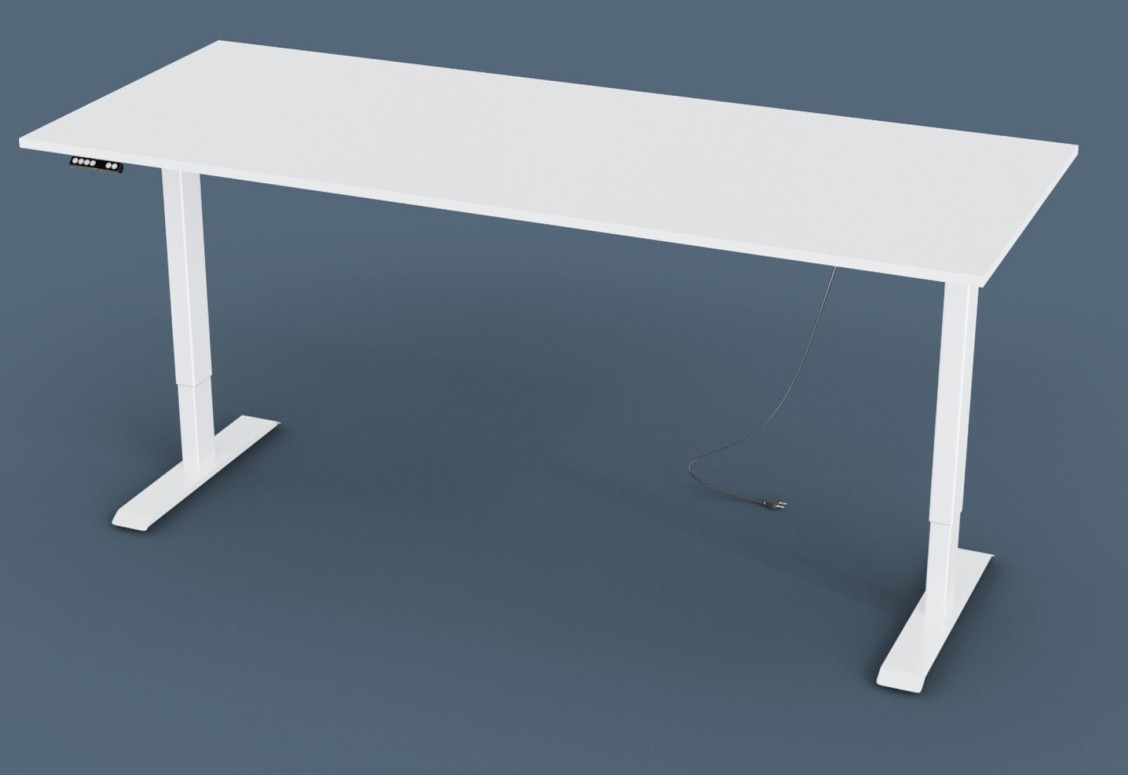 MILLA200 table de bureau à réglage électrique de la hauteur, blanc, 2.000  mm x 800 mm