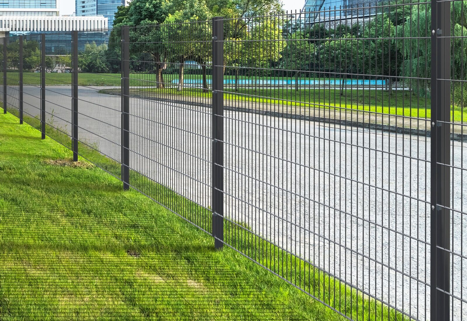 Clôture industrielle/clôture commerciale, lot de 12, largeur 30 m, hauteur  1.800 mm, 5/4/5