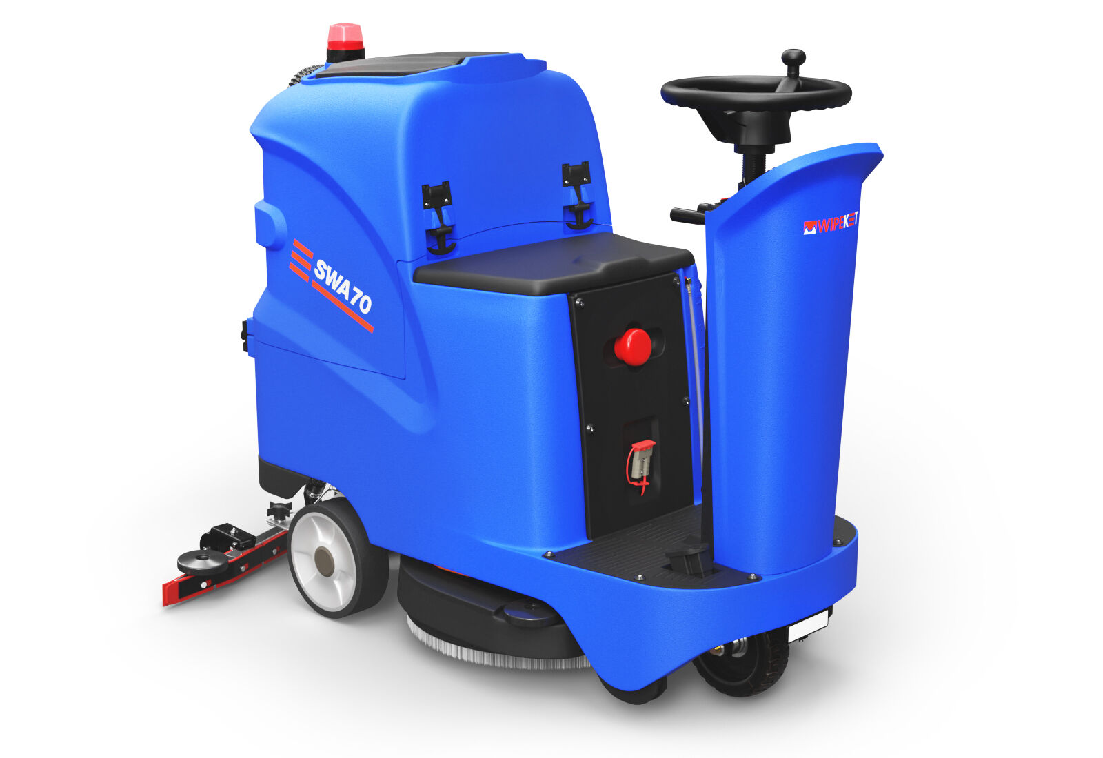 Ride-on scrubber dryer SWA70, 35,521 ft²/h, brush diameter 22.05 in, wipeket