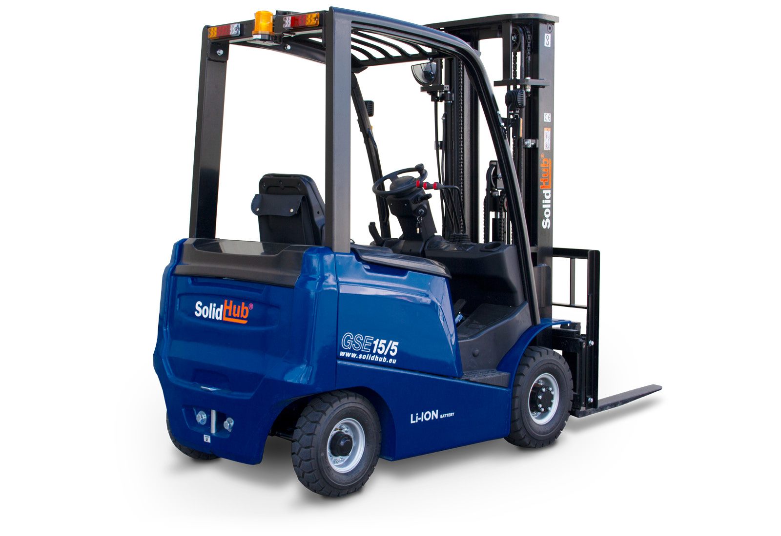 LI-ION Electric Forklift GSE15/5 incl. charger, load capacity 3,307 lbs,  SolidHub